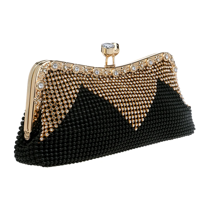 Sekuswomen Clutch Bags Beaded Evening Pearl Diamonds Golden Aeproduct