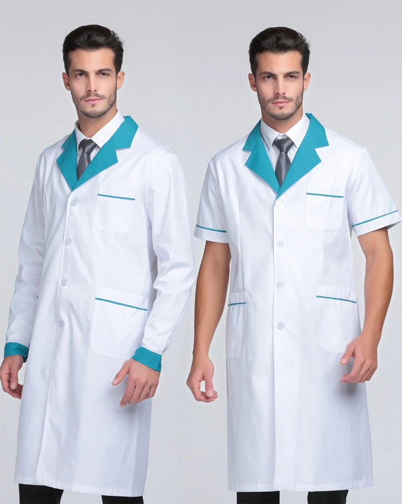 Медицинская одежда больница против морщин и моющаяся одежда для медсестер с длинным рукавом белая мужская униформа доктора