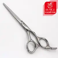 Fenice 5.5 นิ้ว Professional hairdressing กรรไกรตัดผมกรรไกร JP440C คุณภาพสูง non - slip handle glitter silver
