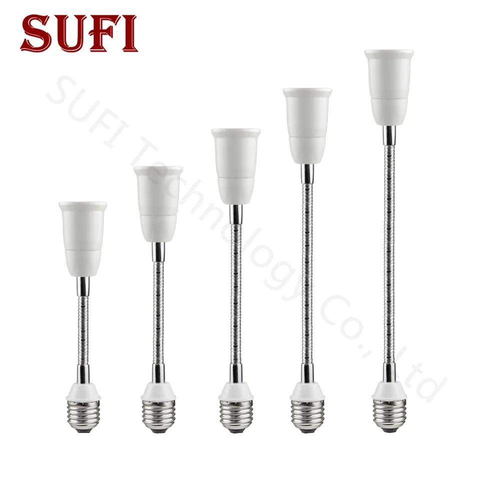 

2Pcs E27 to E27 LED Light Bulb Gooseneck extension holder Bulb Socket 20CM 30CM 40CM 50CM 60CM Extension Light Holder Converters