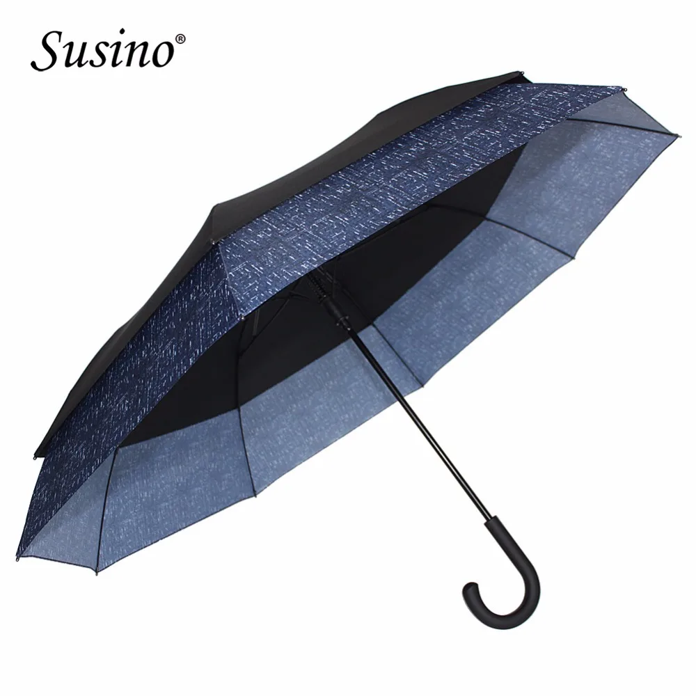 Susino Big Umbrella Adults Semi automatic Stick Umbrellas Magic design