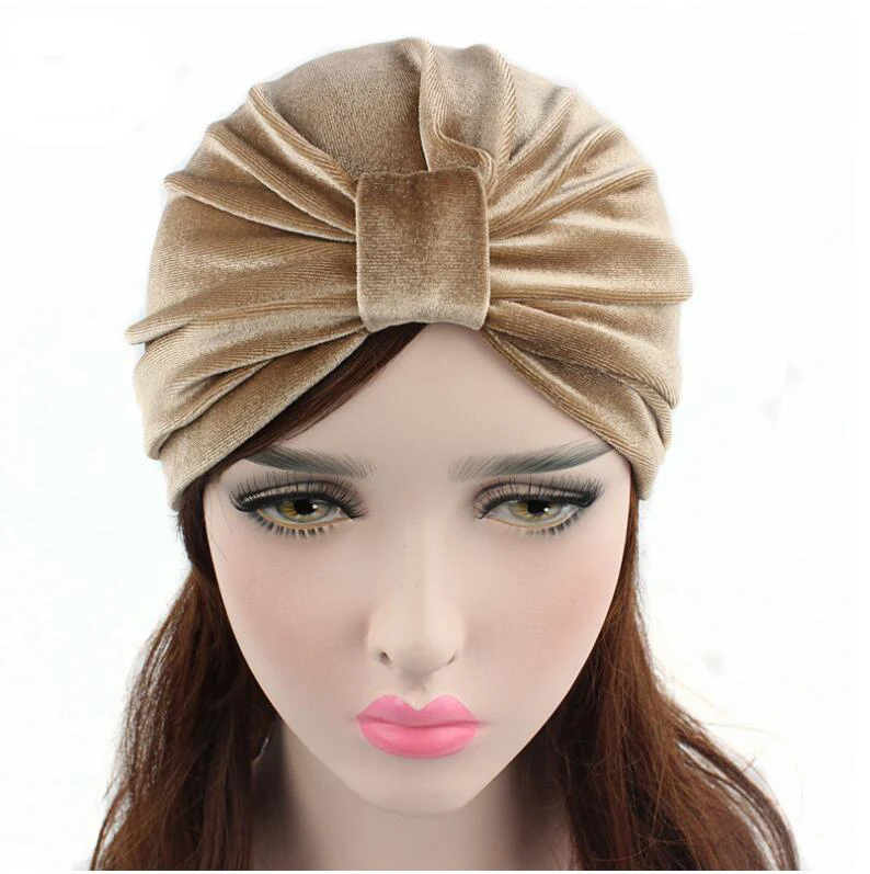 New Arrival women hats velvet turban caps dome caps head wrap Europe