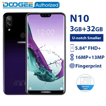 DOOGEE N10 3GB 32GB mobile Phone Android 8.1 Octa Core 5.84'' FHD+ 19:9 Display 16.0MP Front Camera 3360mAh 4G LTE Smartphone
