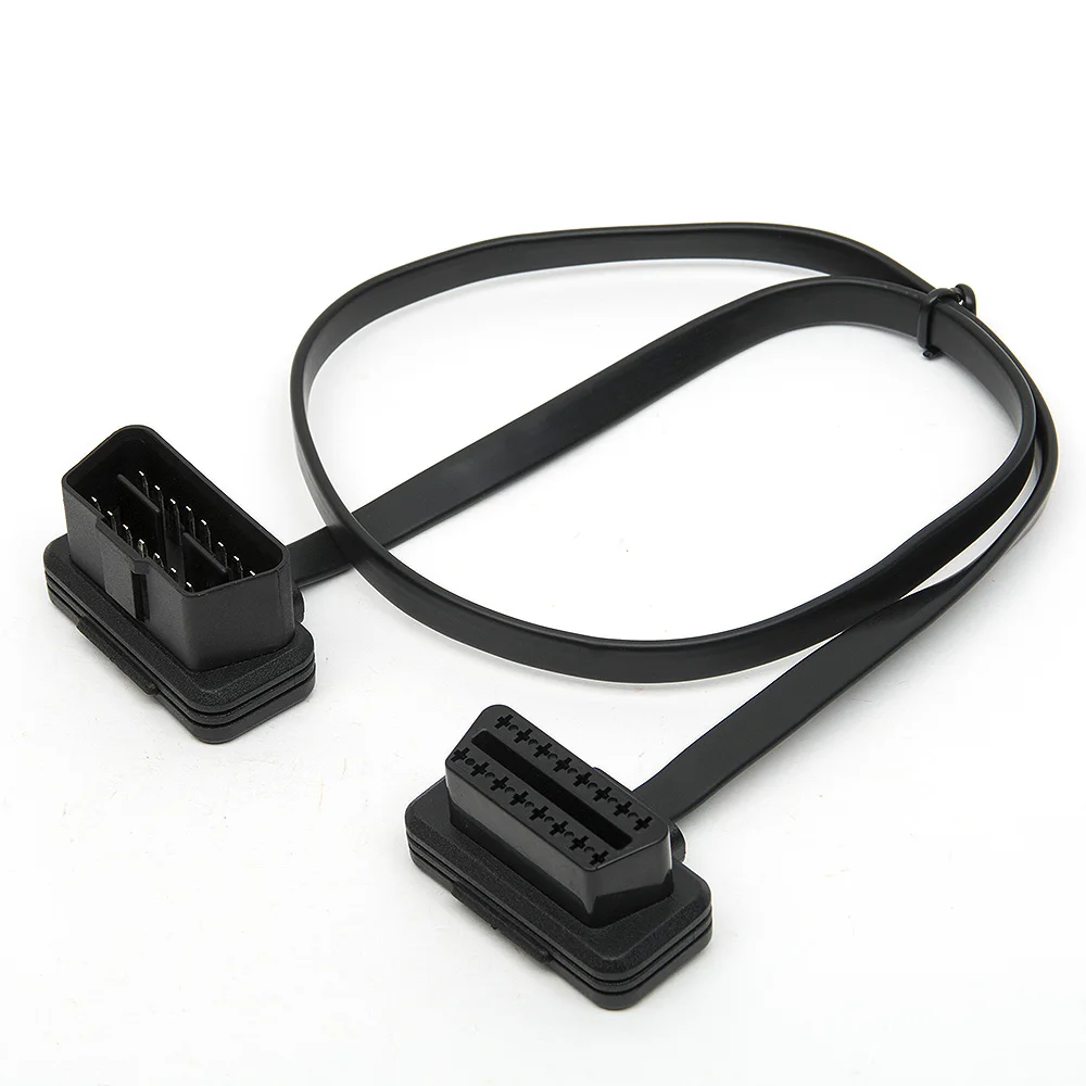 Płaski cienki jak makaron OBDII OBD2 16Pin ELM327 męski na żeński rozszerzenie łokcia OBD 2 Auto kabel diagnostyczny samochodu adapter złącza P15 Płaski cienki jak makaron OBDII OBD2 16Pin ELM327 męski na żeński rozszerzenie łokcia OBD 2 Auto kabel diagnostyczny samochodu adapter złącza P15