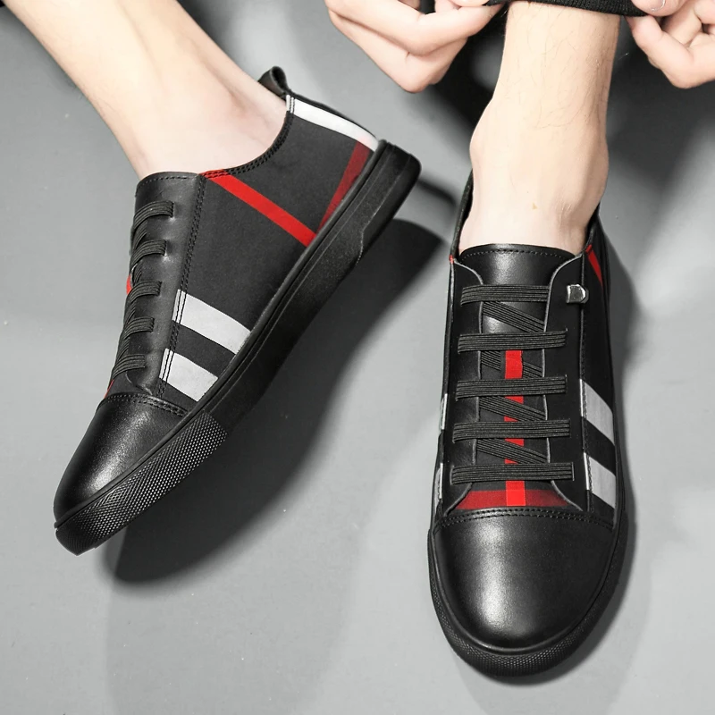 2019 Correr Yt1903 37 Dos Casuais Ar Ao Desporto Black Livre white De 46 Sapatos Respirável Caminhada Genuíno Couro Xadrez Mulheres Para Homens Sneakers rOxtRrSwq