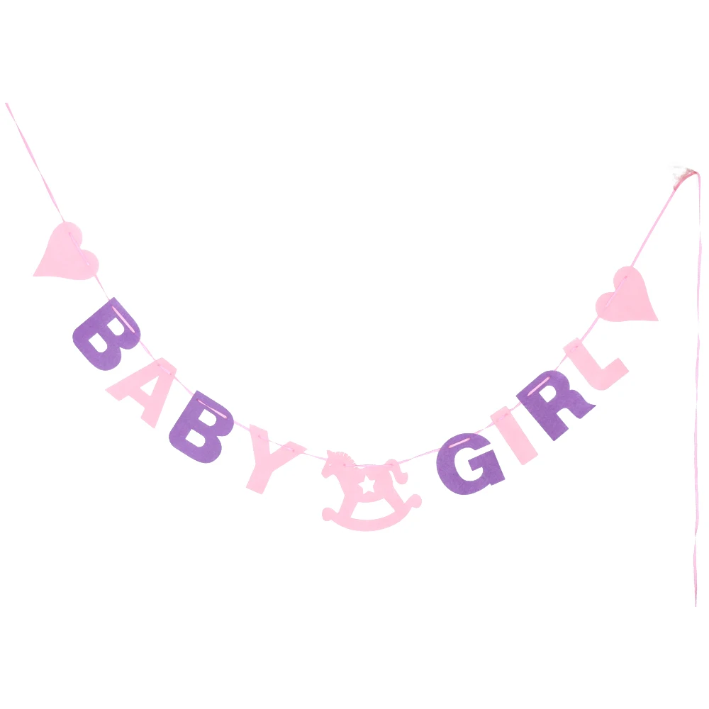 

Cute Love Blue Pink Baby Shower 2.88M Baby Boy Girl Felt Banner Party Decoration Bunting Party Favor Party Supplies