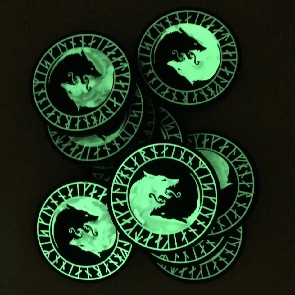 10pcs Rubber Wolf Patch 3D PVC Tactical Emblem Hook Military Armband Combat Glow In Dark Badge Army Brassard 8cm Wholesale | Дом и сад