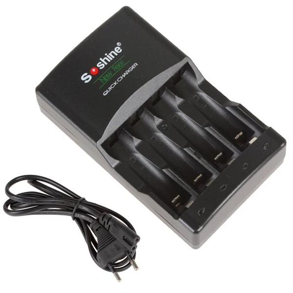 

Soshine 4 Independent Channels Quick Intelligent Battery Charger For AA / AAA Rechargeable Batteries With LED Indicator