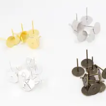 4 мм, 6 мм, 8 мм, 10 мм, 100 шт./лот, модные серьги-гвоздики из нержавеющей стали с покрытием, 5 цветов