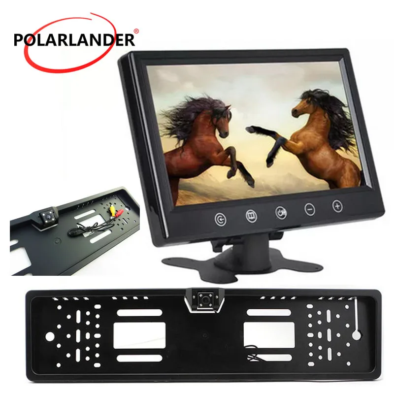 

9"TFT Car Monitor Parking Monitor HD Desktop European License Plate 16 LED Silver/Black Wireless Transmitter Reversing Camera