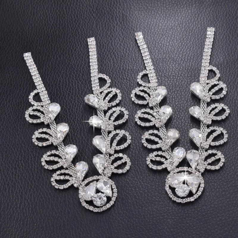 Rhinestone crystal glass shoes appliques sew on (3)