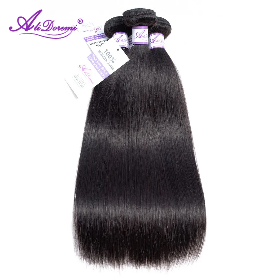 Alidoremi индийский Волосы remy прямые волосы пучки 8-28 inch 100% человеческих волос Weave волос Бесплатная доставка натуральный Цвет