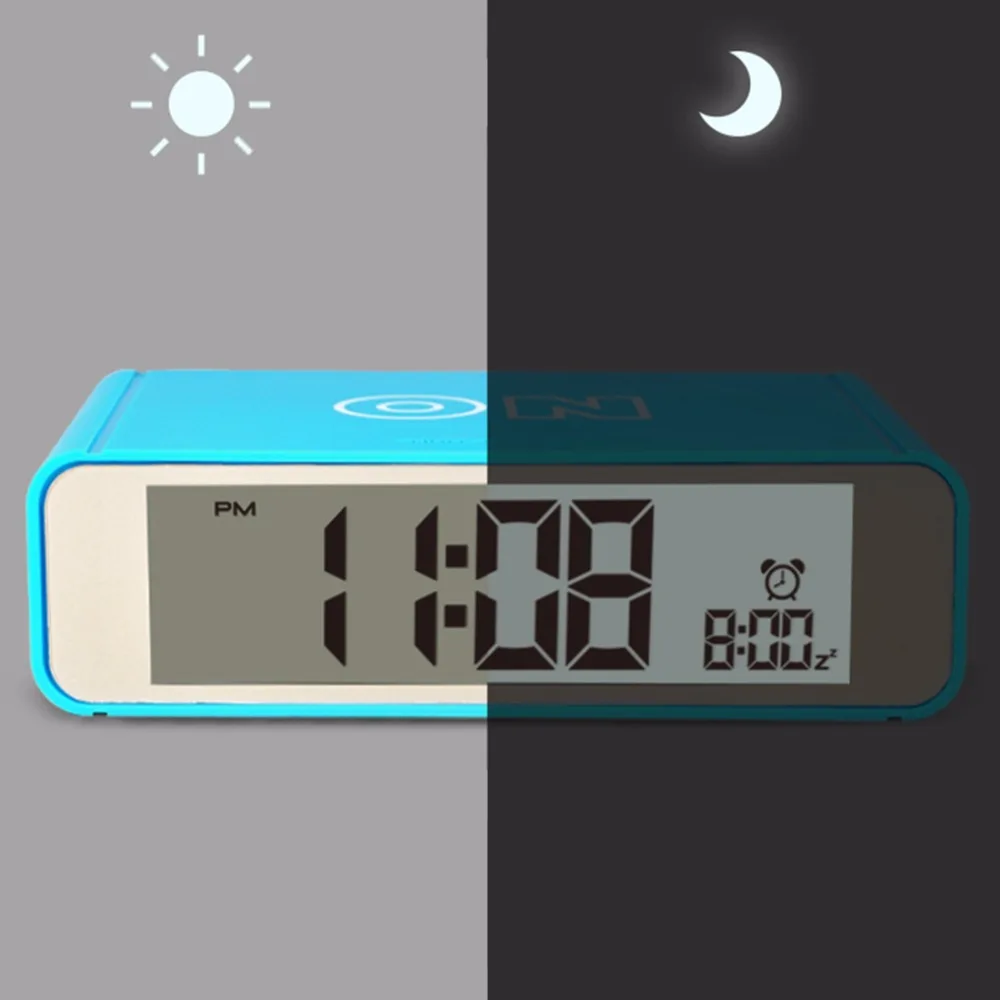 New Intelligent Digital Mini Alarm Clock Table Clock Watches Electronic Top Touch Sensor Digital Bed Clock Desk Clock 2 Types