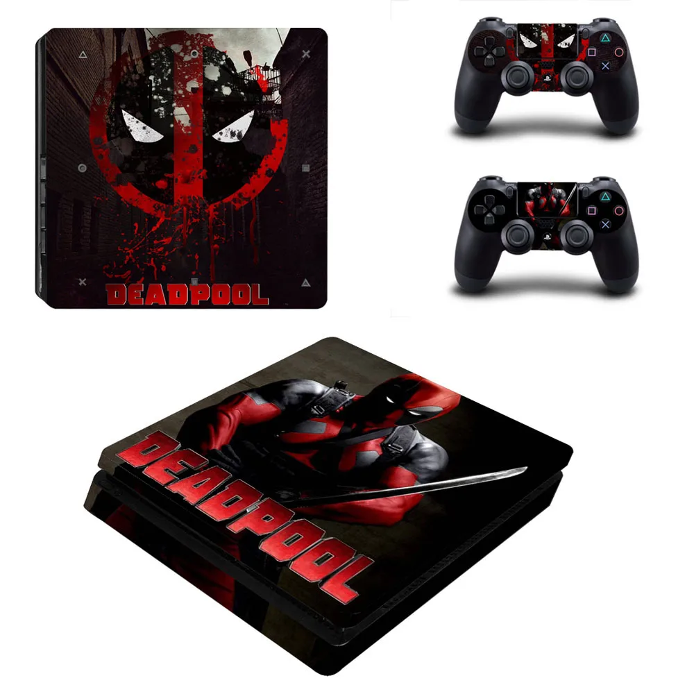 PS4 Slim Skin Sticker DeadPool Vinyl Decals Slim Console and Controller