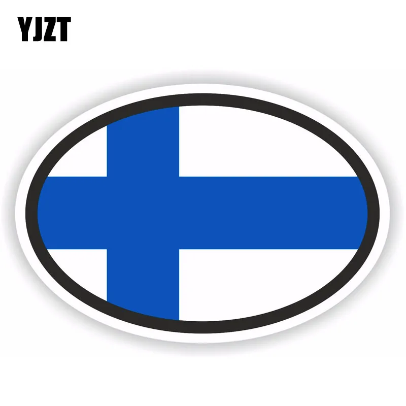 

YJZT 12.2CM*8.2CM Car Accessories Finland Flag Oval Motorcycle Helmet Car Sticker 6-1830