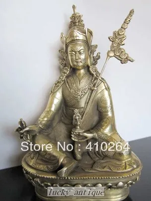 

0116P [old craft ] fast Shipping 21cm TIBET Guru Rinpoche Padmasambhava BRONZE BUDDHA statue