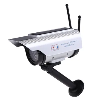 

Solar Power Fake Dummy Outdoor Security Home CCTV Camera Battery Powered Flicker LED Red Light Home Security Surveillance Camera