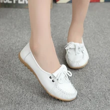 D’été Ballet chaussures En Cuir Véritable fond Mou Femme Appartements Flexible Mode Bout Rond Infirmière Casual Mocassins Chaussures pour mondher