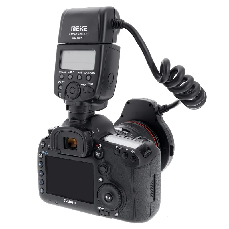 Meike MK-14EXT MK-14-EXT ETTL Macro TTL ring flash AF assist lamp For Canon DSLR Cameras 5D Mark II 7D 60D 600D 550D 450D
