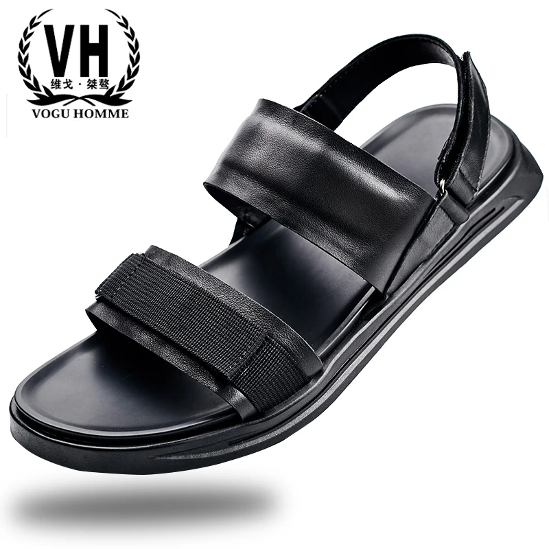 

Summer men's Genuine leather leisure Rome sandals all-match cowhide Sneakers Men Slippers Flip Flops casual Shoes beach outdoor
