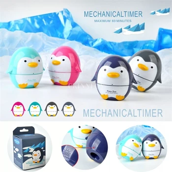 

200Pcs/Lot Wildland Kitchen 60 Minute Timer Lovely Home Decoration Cute Penguin Cooking Mechanical