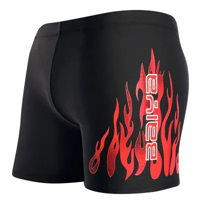 Swim Trunks Men Swimsuit Sexy Low Waist Men's Swimsuit Swimming Trunks Beach Board Push Up Fire Print Boxer Briefs Beach Short Pants