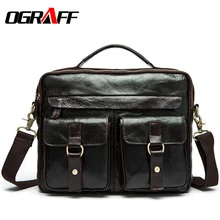 OGRAFF maletines bolsas de piel de Vaca bolso de cuero Genuino bolsos de diseño de alta calidad de marcas famosas bolsa de los hombres bolsa de mensajero crossbody