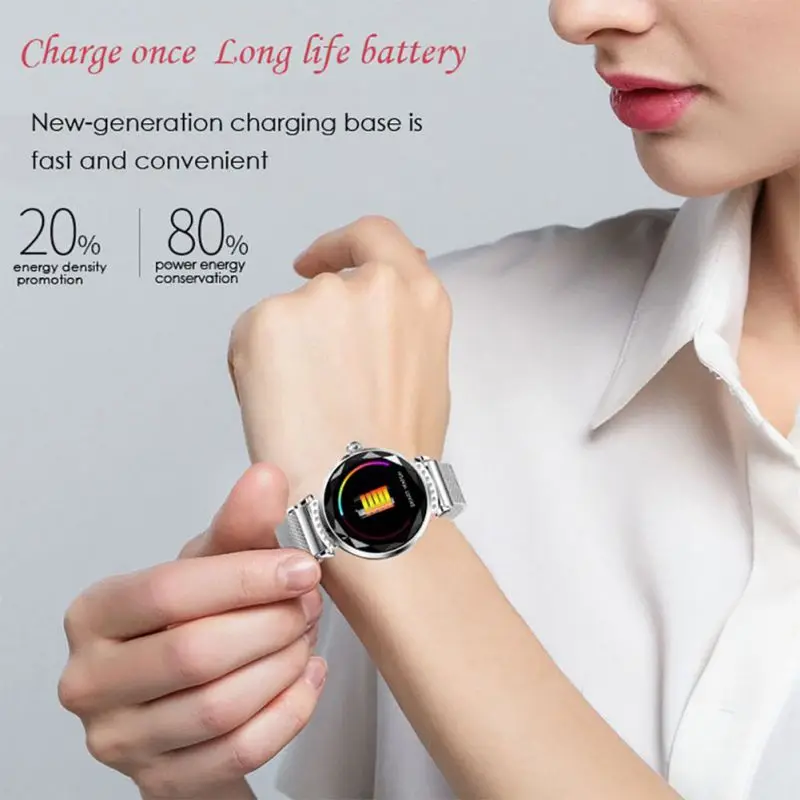 

IP67 Waterproof Female Smart Bracelet Continuous Heart Rate New H2 Detection Physiological Reminder Magnetic Strap Watch