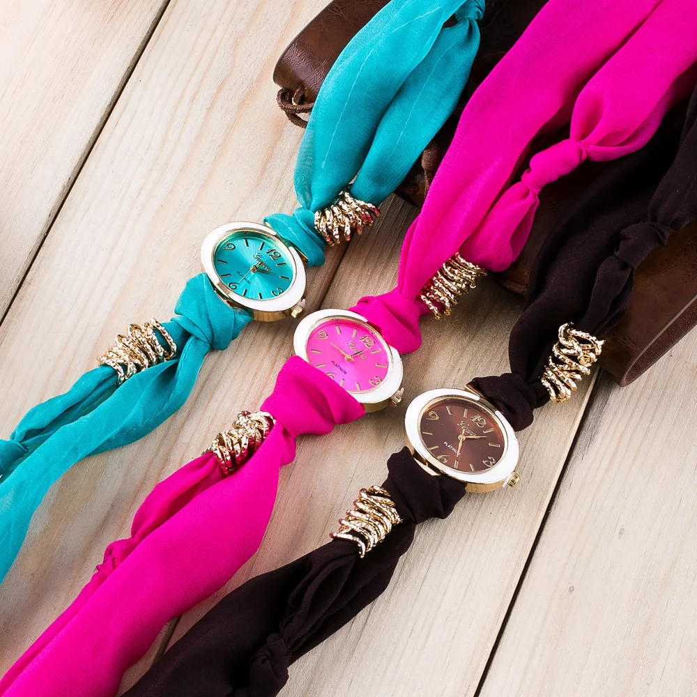 Горячая Распродажа, роскошные женские креативные специальные кварцевые часы с браслетом, модные тканевые Кварцевые аналоговые наручные часы, женские часы в подарок