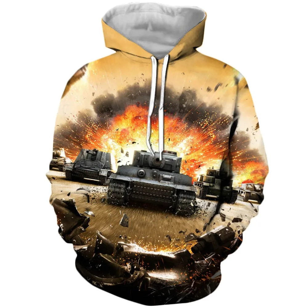YX GIRL стиль 3d модные мужские толстовки с принтом игры World Of Tanks Мужские Женские повседневные толстовки с капюшоном