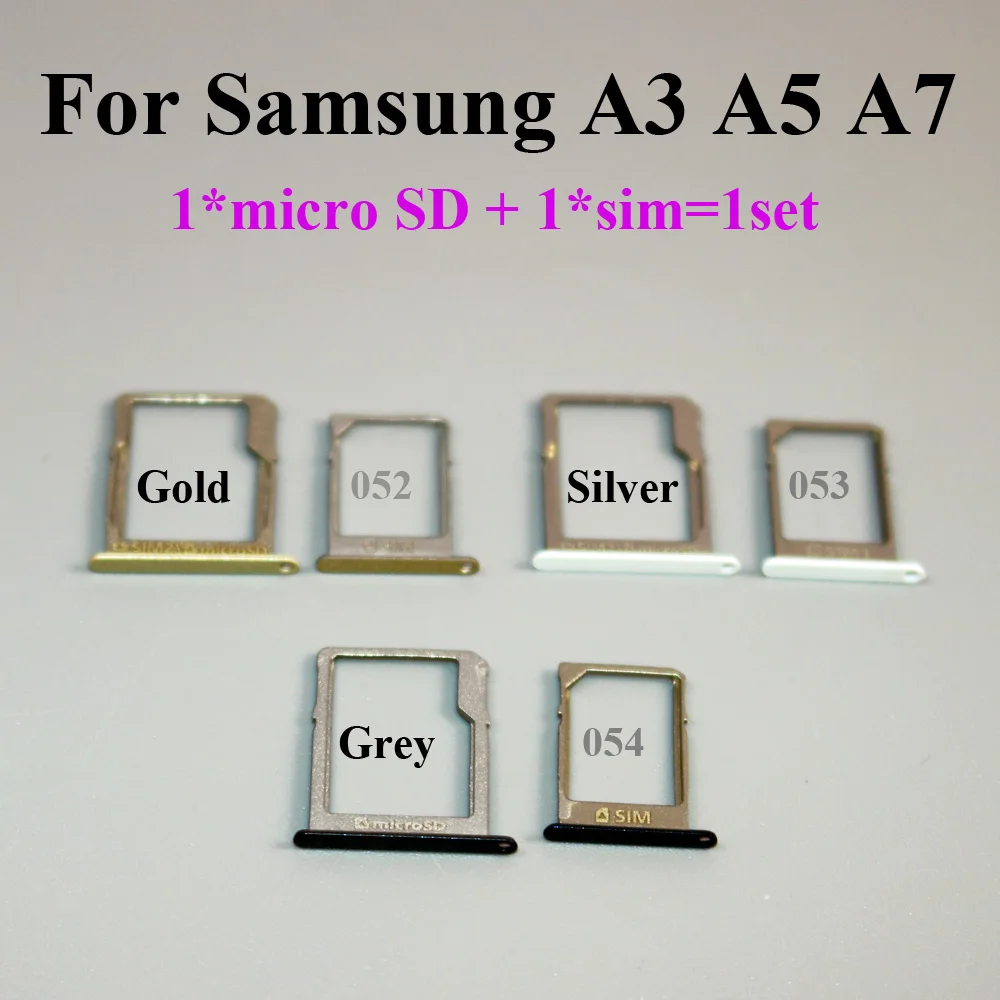 2 шт = 1 комплект слот для карты адаптер лотка запасные части для samsung Galaxy A3 A5 A7 держатель слота для сим-карты
