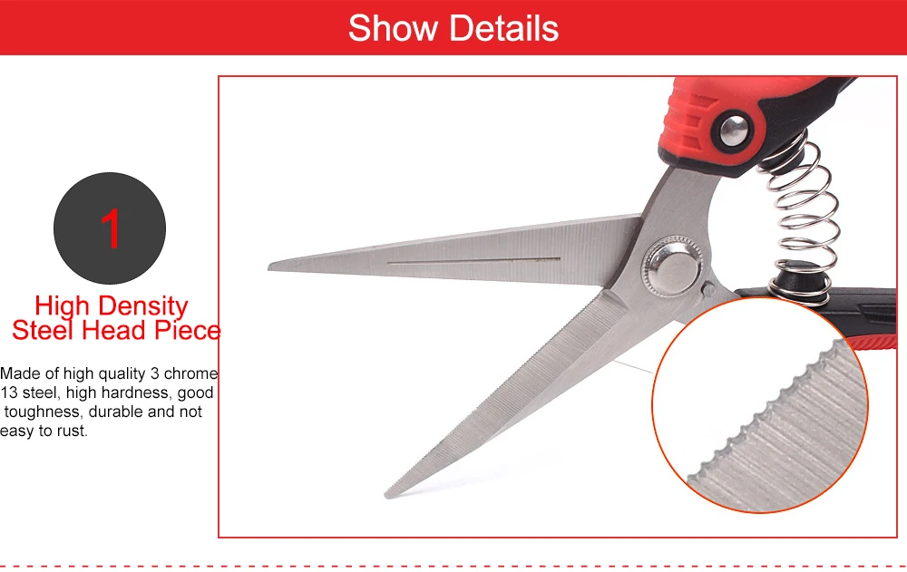 RDDSPON Обрезка ножницы филиал ножницы из нержавеющей стали Нескользящая ручка острый сад фруктовое дерево Обрезка очень острые садовые инструменты