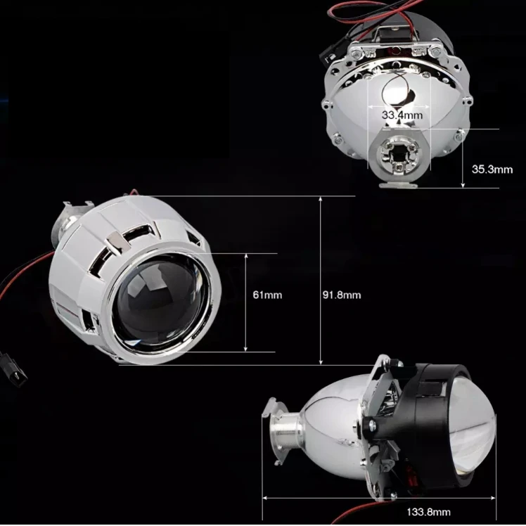 2,5 дюймов bixenon hid объектив проектора с крышкой кожухи маска комплект ксенона лампа лампы H1 H4 H7 автомобиль Стайлинг мотоцикл автомобиль модифицировать ремонт