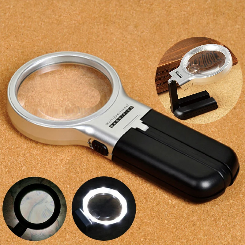 Buy 3x Foldable Magnifier Table Lamp Handheld