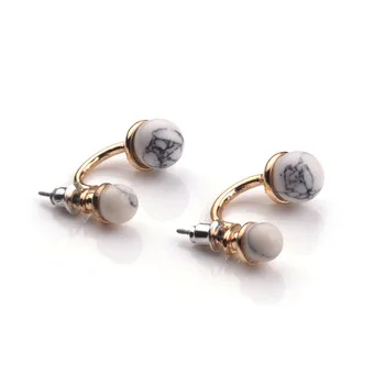 2017 the new white turquoise two earrings let you choose  Is the best christmas non-mainstream earrings  8mm and 6mm white