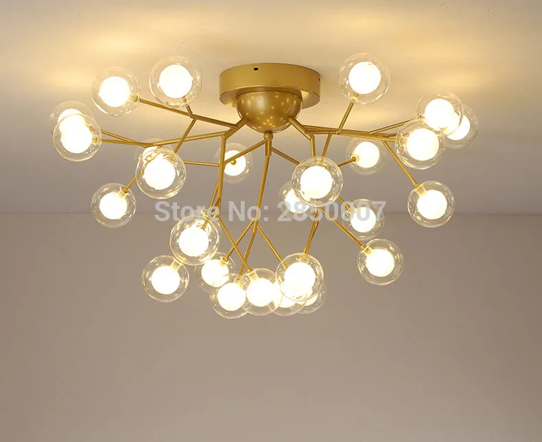 Золотая стеклянная люстра круглый Lamparas Кристальный шар стеклянная Потолочная люстра освещение креативное освещение для гостиной спальни