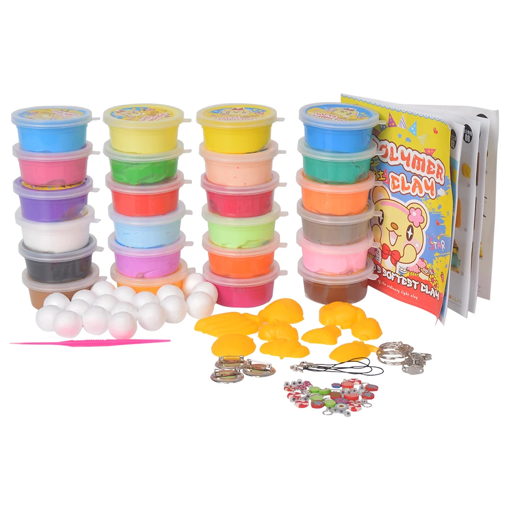 

24 Colors/box Soft Polymer Modelling Clay With Tools Play Dough Plasticine Silly Putty