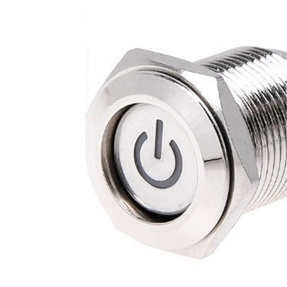 HS 16mm 12V Car Blue LED Metal Push Button Toggle Switch Socket Plug For Car