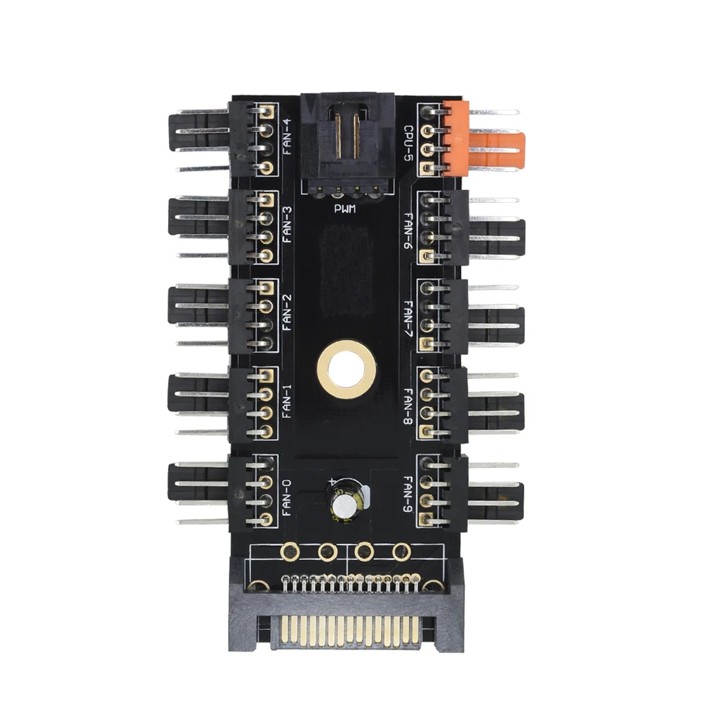 En-Labs Вентилятор охлаждения Системы 10 каналов Процессор Molex 4pin PWM разветвитель вентилятора концентратор Мощность Удлинительный кабель, 4 Pin обратная 3 pin 2pin вентилятор