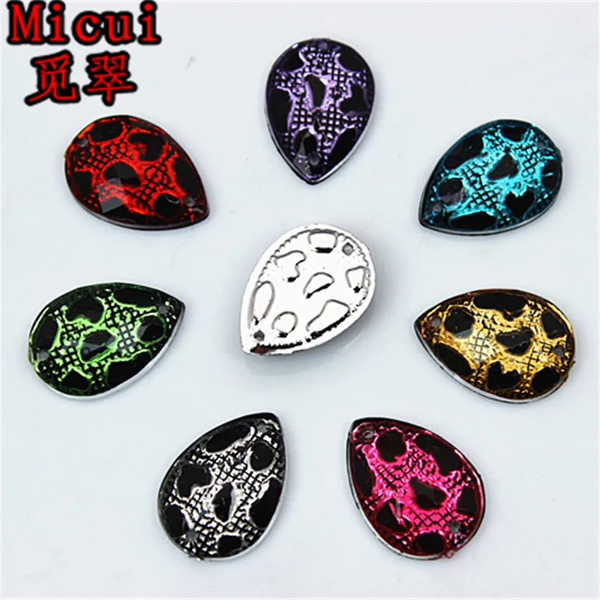 50 шт. акриловые бусины Micui ZZ195 13 х18 мм|sew on|crystal rhinestoneclothing decoration |