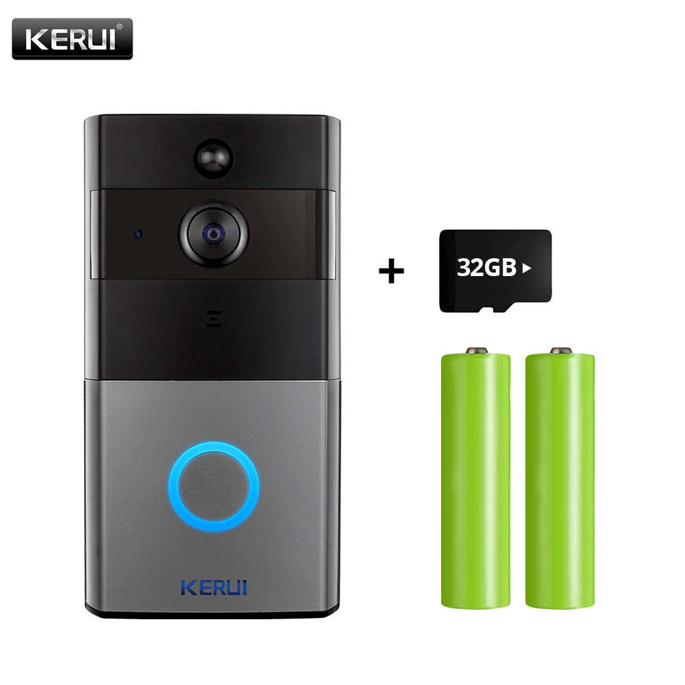 Kit3 KERUI Tuya Smart Life беспроводной WiFi видеодомофон дверной звонок 2MP 1080P телефонный звонок Дверной звонок Домашняя безопасность камера ночного видения - Цвет: Kit3