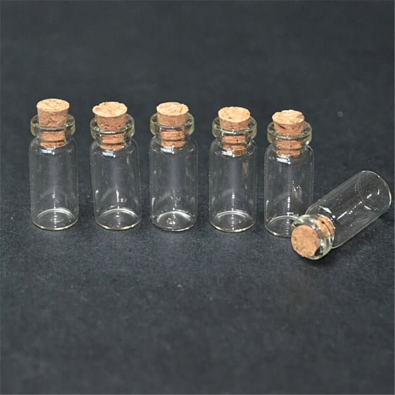 100 шт 1,4 мл мини байонетные стеклянные бутылки с пробкой прозрачные Желая бутылки DY 12X28X6 мм маленькие стеклянные подвески-бутылочки