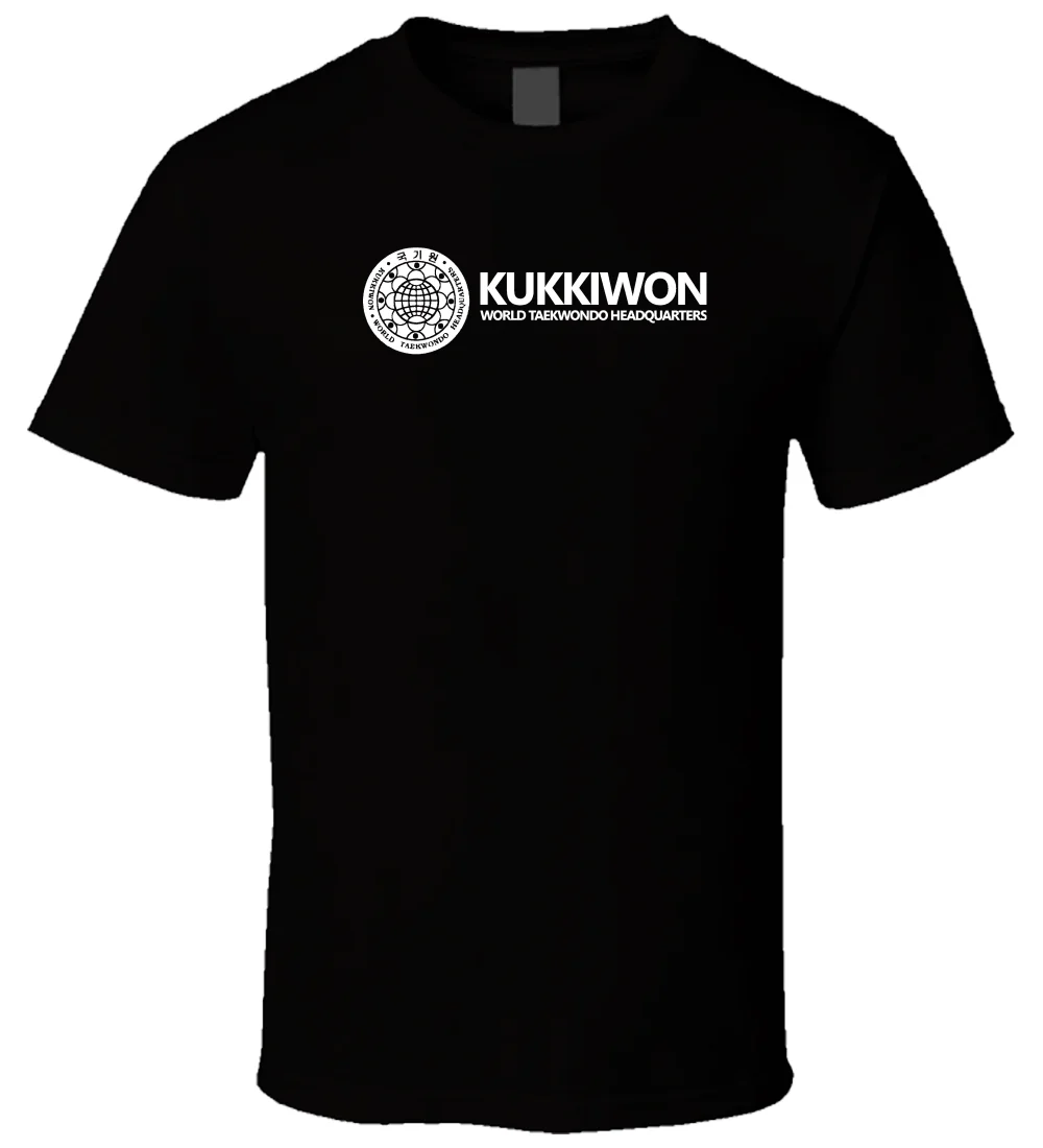 Забавная Новинка 2020 Мужская футболка Kukkiwon World Taekwondo 4 черная Удобная с буквенным
