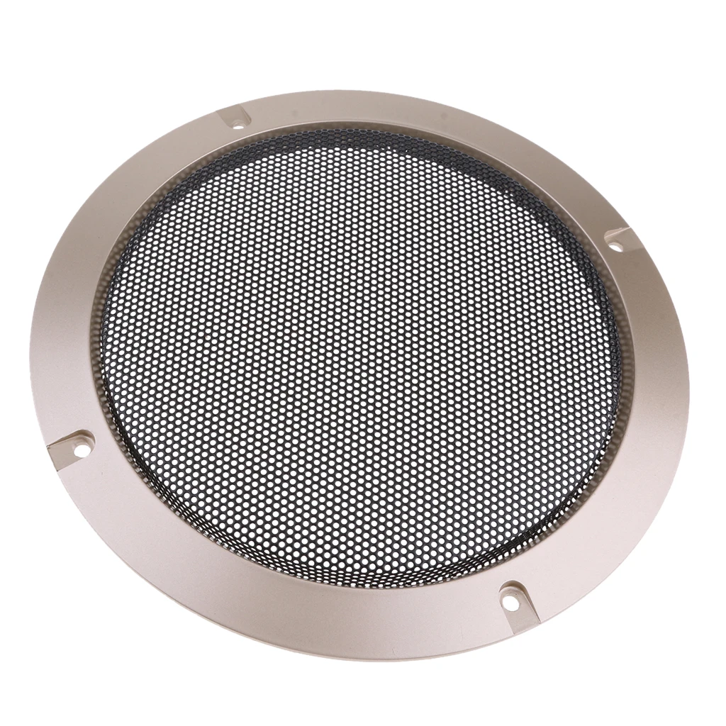 6.5 Inch Speaker Grills Cover Case with 4 pcs Screws for Speaker Mounting Home Audio DIY -184mm Outer Diameter Gold
