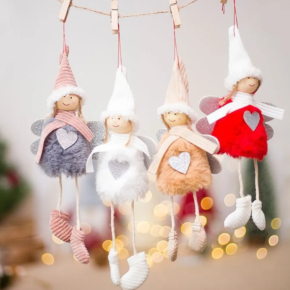 Navidad Рождественский Ангел-девочка Подвеска Рождественская елка украшение вырезанная кукла украшение Рождественские украшения для дома вечерние подарки для детей