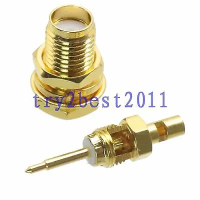 

DHL/EMS 100pcs Connector RP-SMA plug pin bulkhead solder 1.13mm cable COAXIAL straight -C1