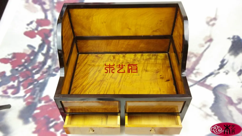 [Government] Золотой Фиби деревянный ящик для хранения файлов шкаф из красного дерева шкатулка для ювелирных изделий бизнес подарок идеи