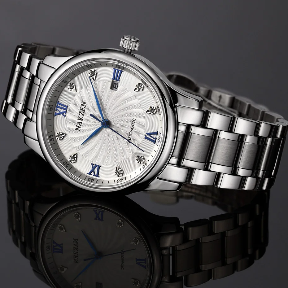 Мужские часы Relojes Hombre деловые классические MIYOTA из нержавеющей стали 8215 мужские
