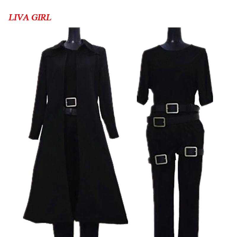 

2017 Matrix Neo Cosplay Costume Black Trench Coat Full Set
