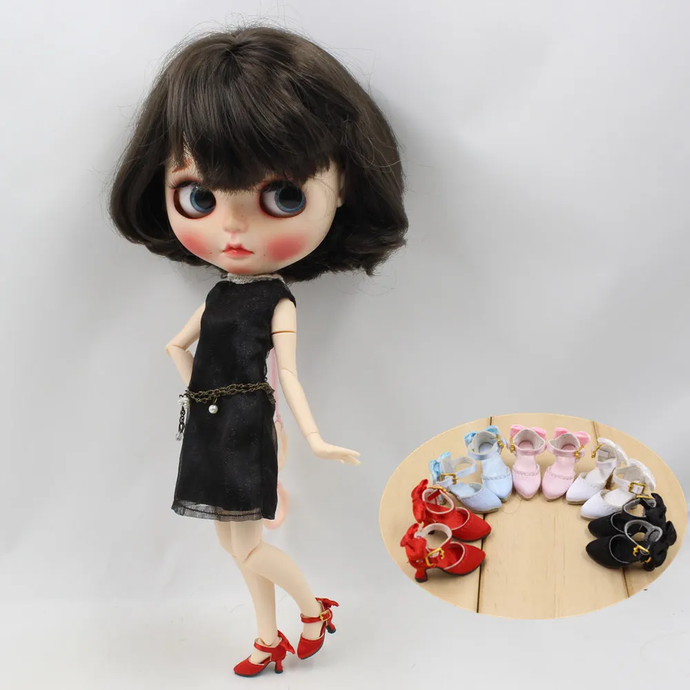 Туфли для 1/6 кукол 2 5 см с шелком и бантом женские элегантные пять разных цветов Neo